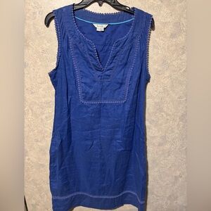 Boden Blue Abigail Linen Dress 10R